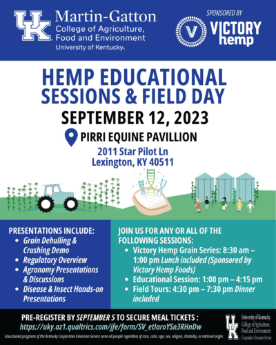 University of Kentucky Hemp Field Day Flyer